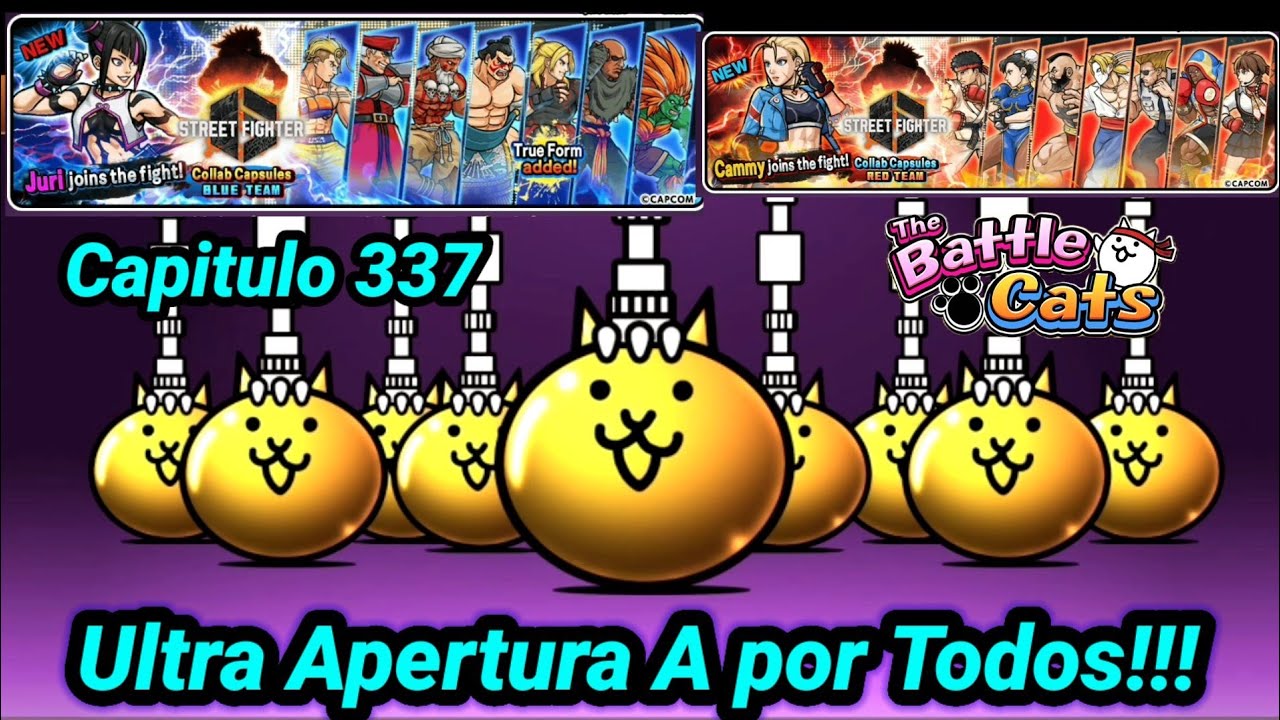 Consiguiendo a todas las unidades de Street Fighter | Lo gasto todo? | The battle Cats cap 337
