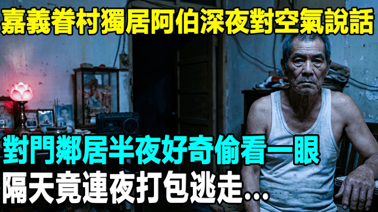嘉義眷村獨居阿伯深夜總在對空氣說話，對門鄰居半夜好奇偷看一眼，隔天竟連夜打包逃走...