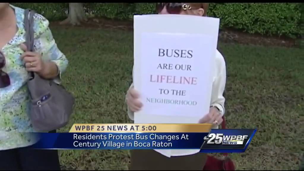 Senior citizens protest changes to bus schedule