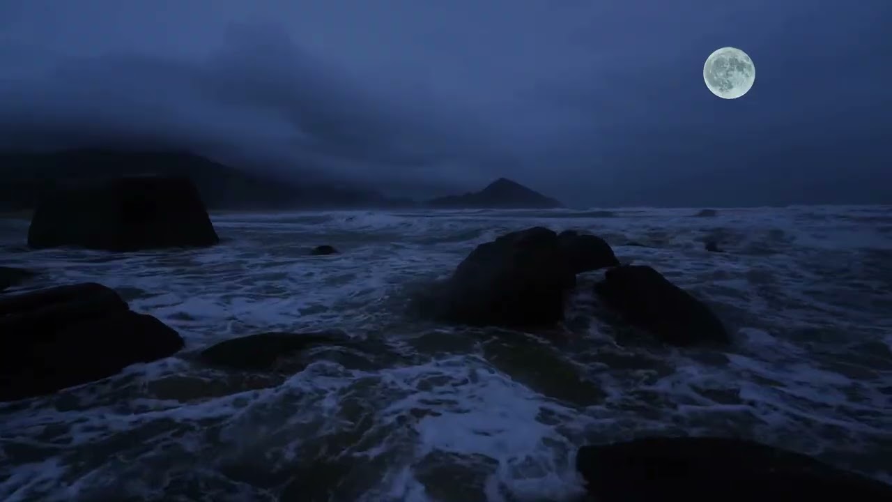 Sleep Instantly with Ocean Waves 🌙 Peaceful Night Beach Sounds