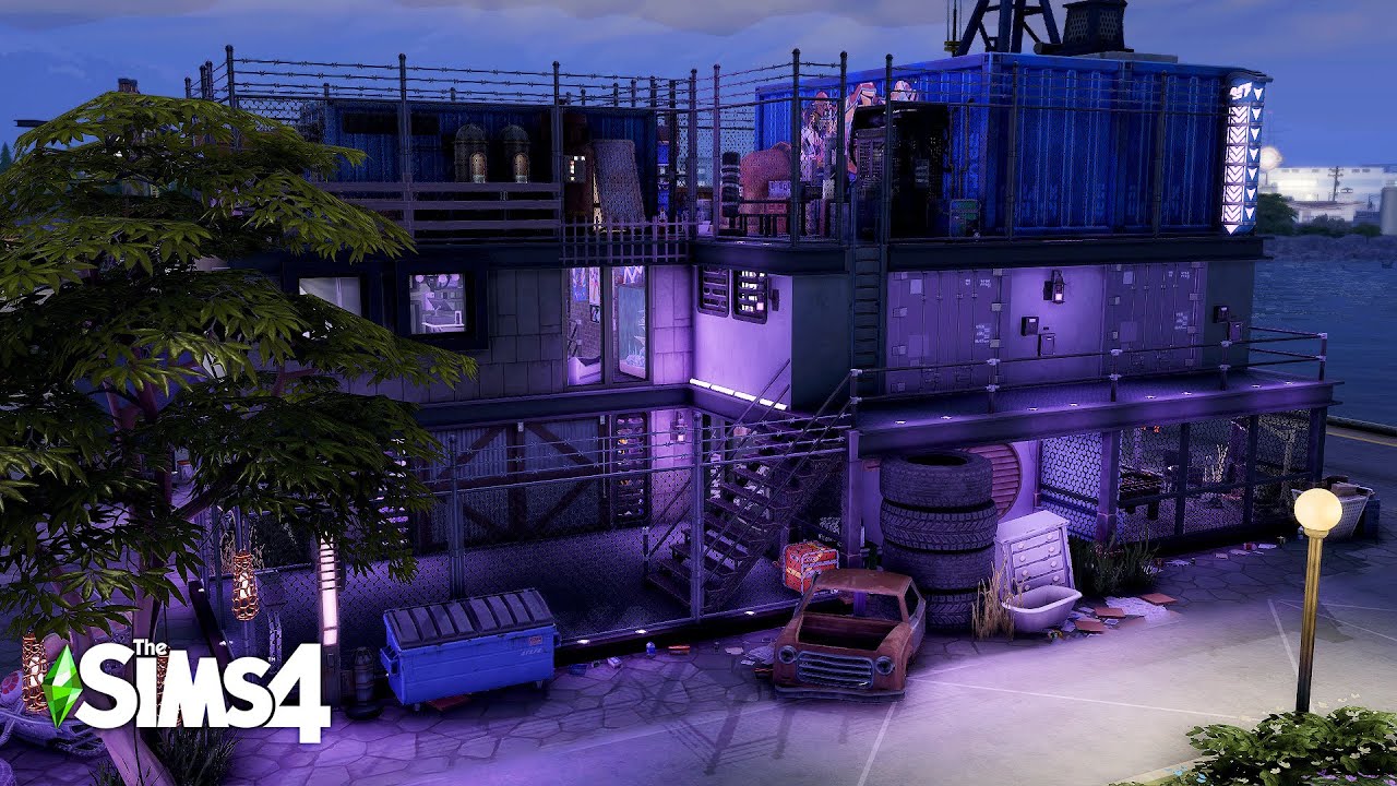 사이버펑크 쉐어하우스 | Cyberpunk Share House | 심즈4 Sims 4 Stop Motion Build No CC