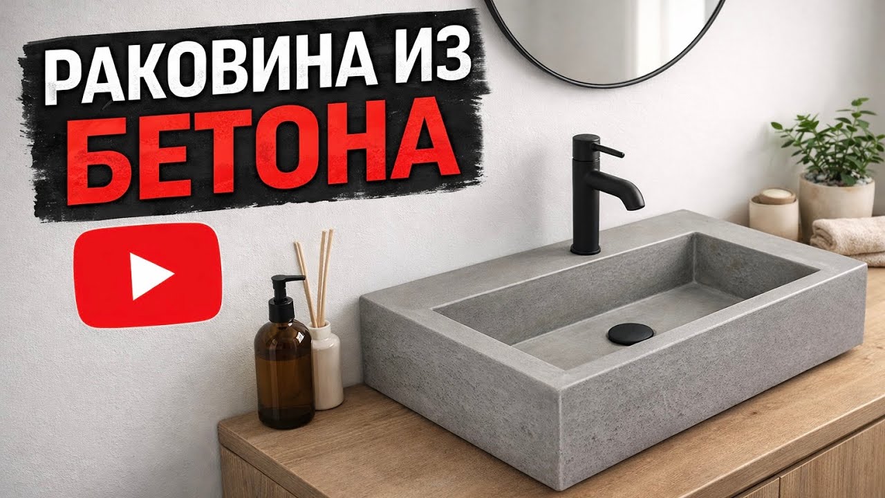 Накладная раковина из бетона своими руками | Полный процесс