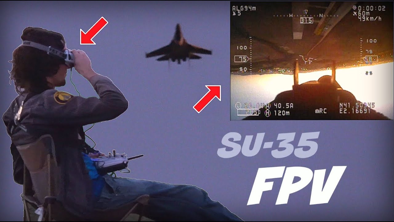 SU-35 with FPV goggles in split screen! - HD 50fps