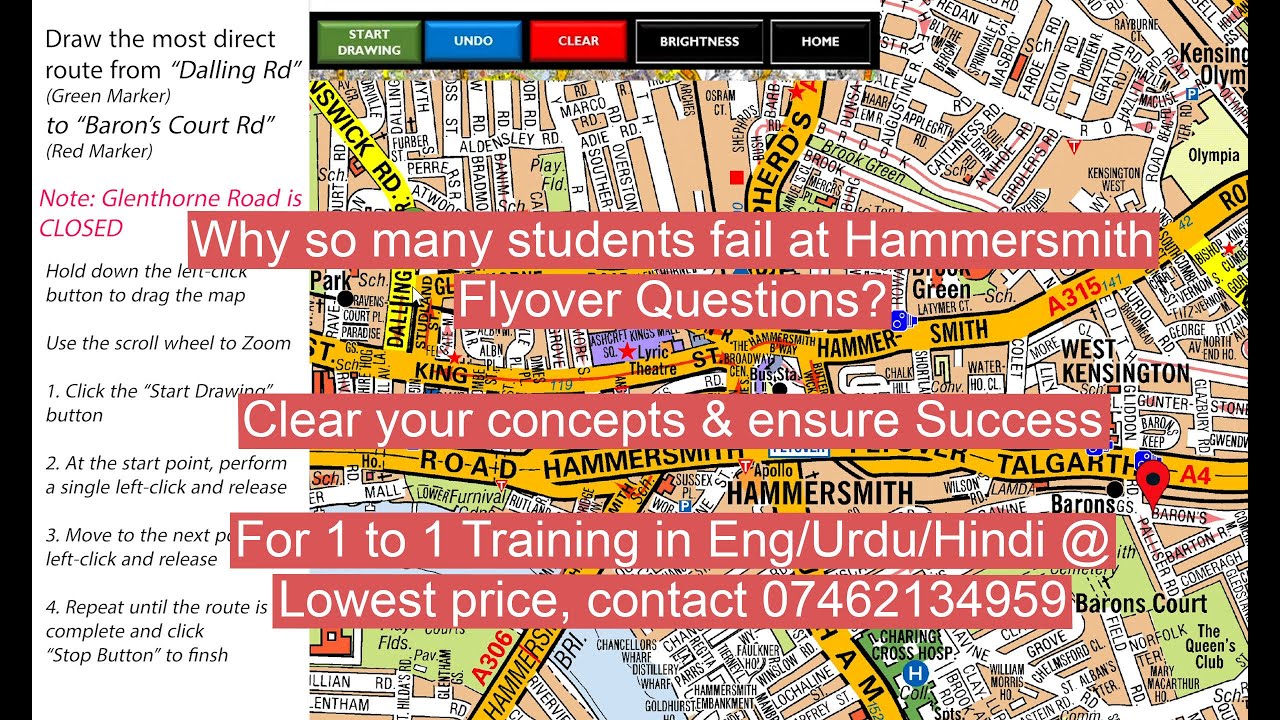 TFL PCO Topographical Training - Clear your concepts about Hammersmith Flyover Real Exam Questions
