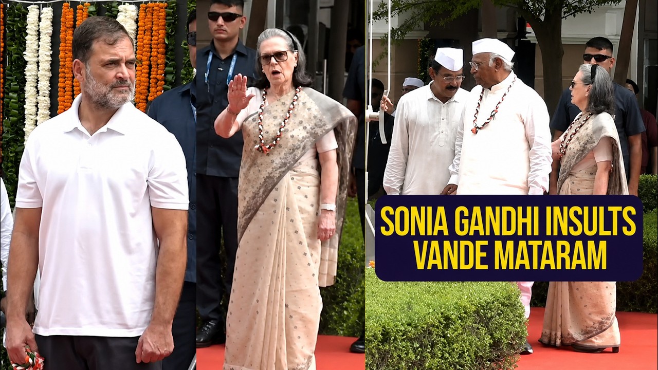 Sonia Gandhi Insults Vande Mataram, interrupts full version at Independence Day celebration