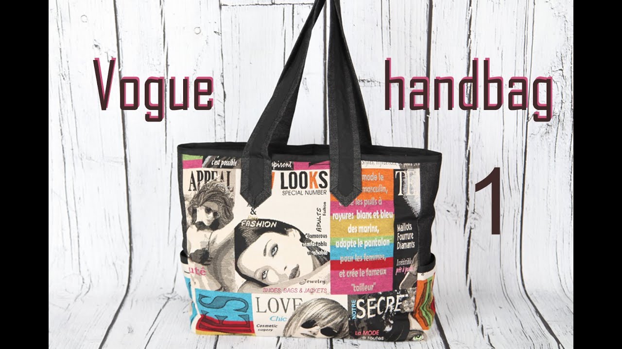 Vogue 1, mitred handles, inner pockets, ZIP / DIY Bag Vol 25A