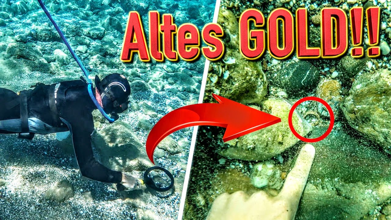 Wertvoller GOLD Fund beim Tauchen mit Metalldetektor (Schatzsuche & Sondeln Unterwasser auf Kreta)