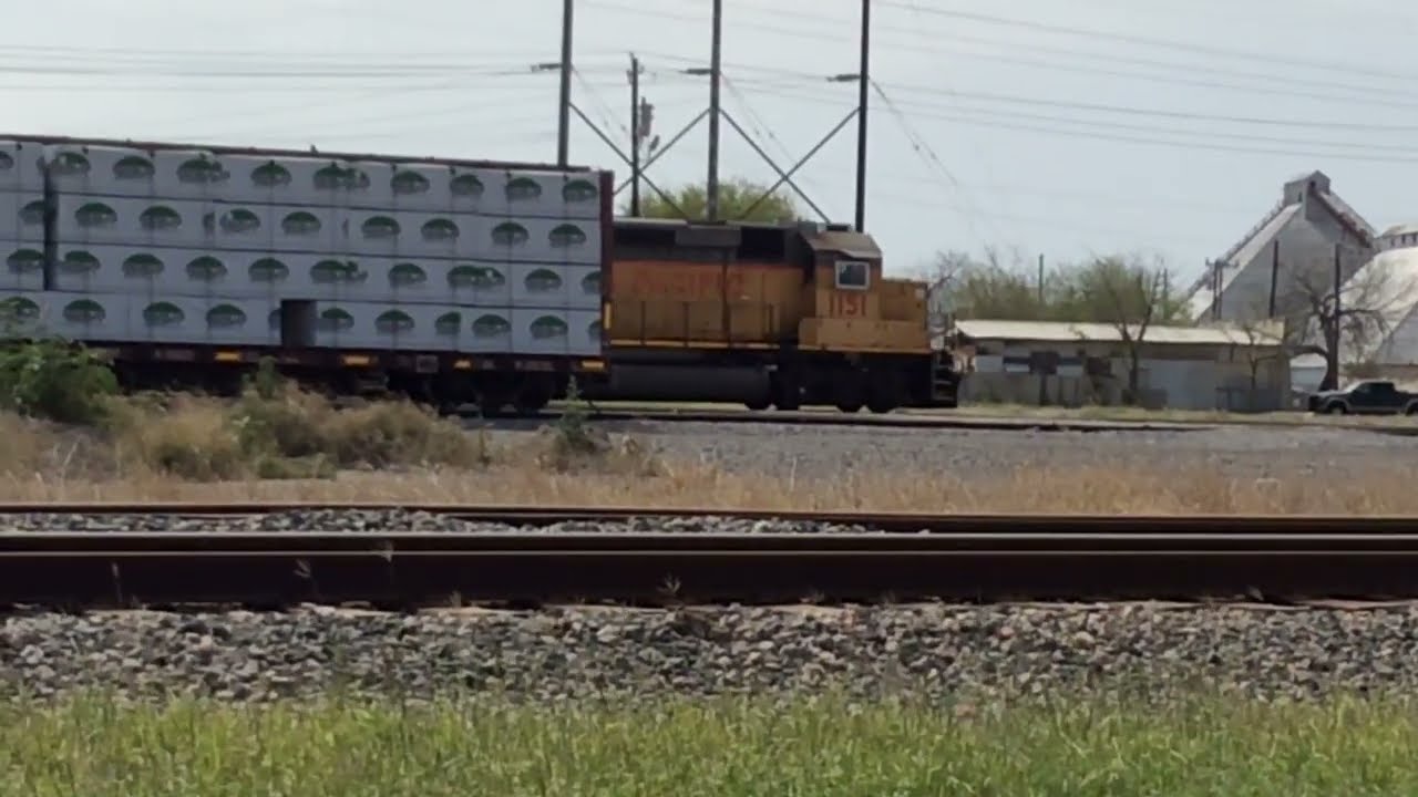 Union Pacific train 1151 switching at the end of the rvsc train yard at Harlingen TX