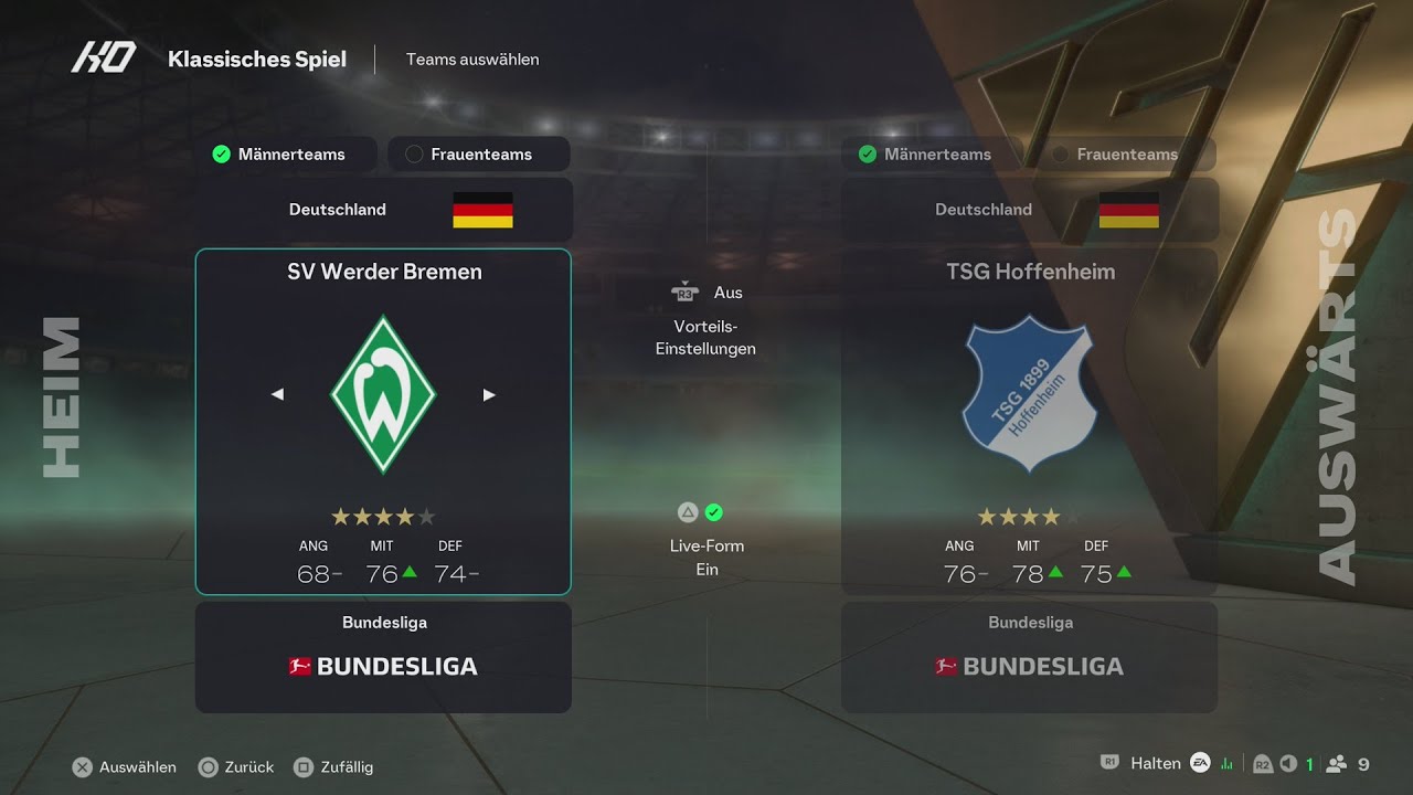 FC 26#019 16.Spieltag 25/26 SV Werder Bremen gegen TSG Hoffenheim 27.01.26 
