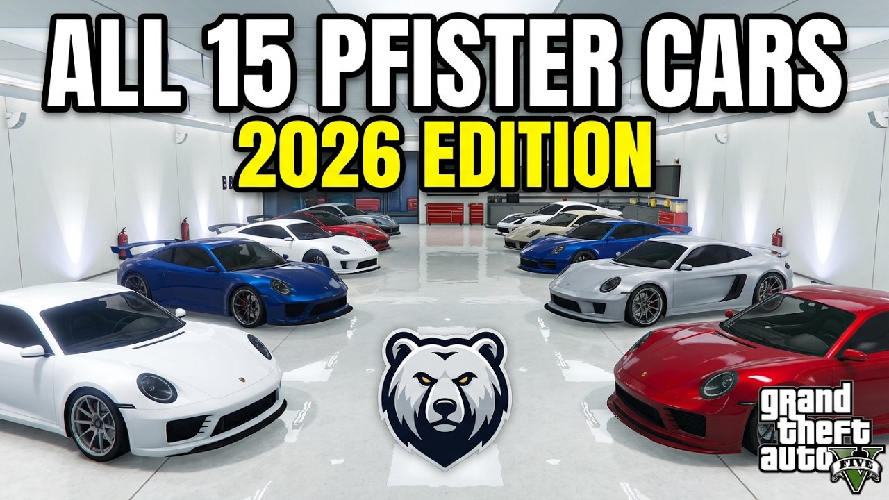 Полная коллекция из 15 автомобилей Pfister (Porsche) в GTA 5 Online, издание 2026 года.