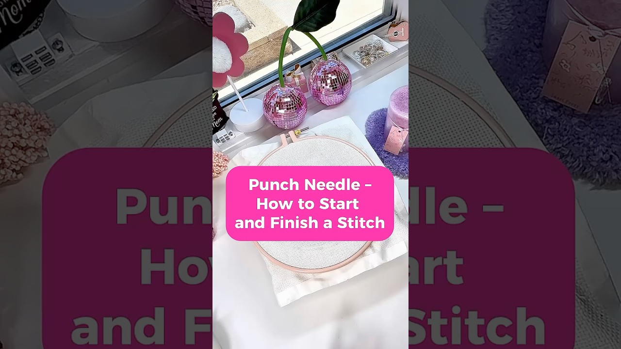 Punch Needle How to start & finish a stitch #punchneedle#punchneedletutorial #punchneedleembroidery