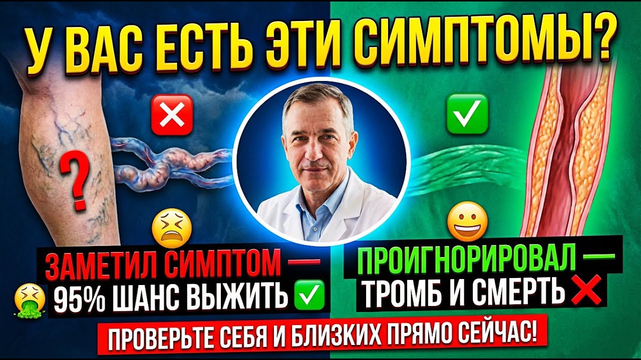 3 тихих признака ТРОМБА в ноге, которые все игнорируют! Врач объясняет, как спасти жизнь.