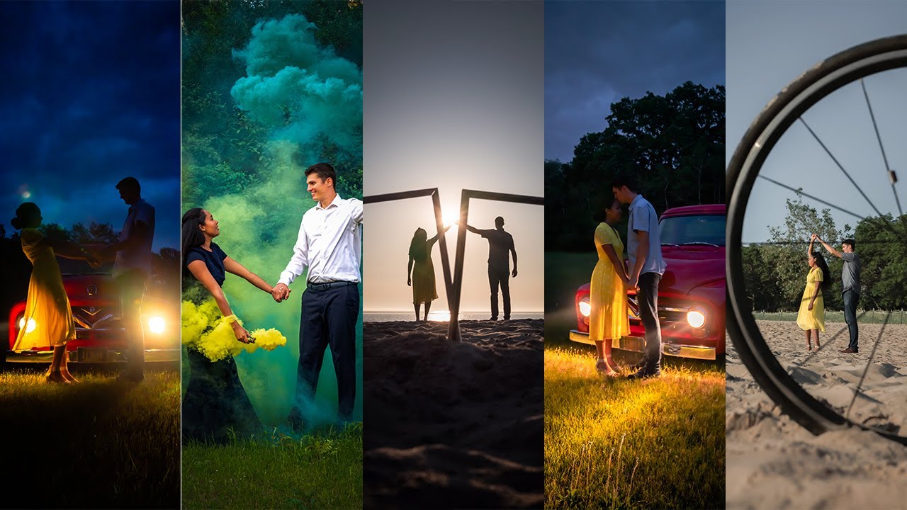 4 CREATIVE COUPLE PHOTOGRAPHY IDEAS 📷🔥 Outdoors & at the Beach  - Easy Photos (Portrait Ideas)