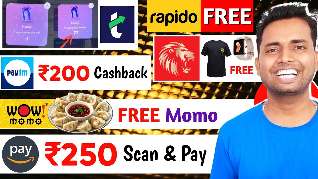 Scan & Pay ₹200 Cashback Offers - Free Wow Momo - Free Ride - Free Jersey, Mobile - Paytm Cashback ✅