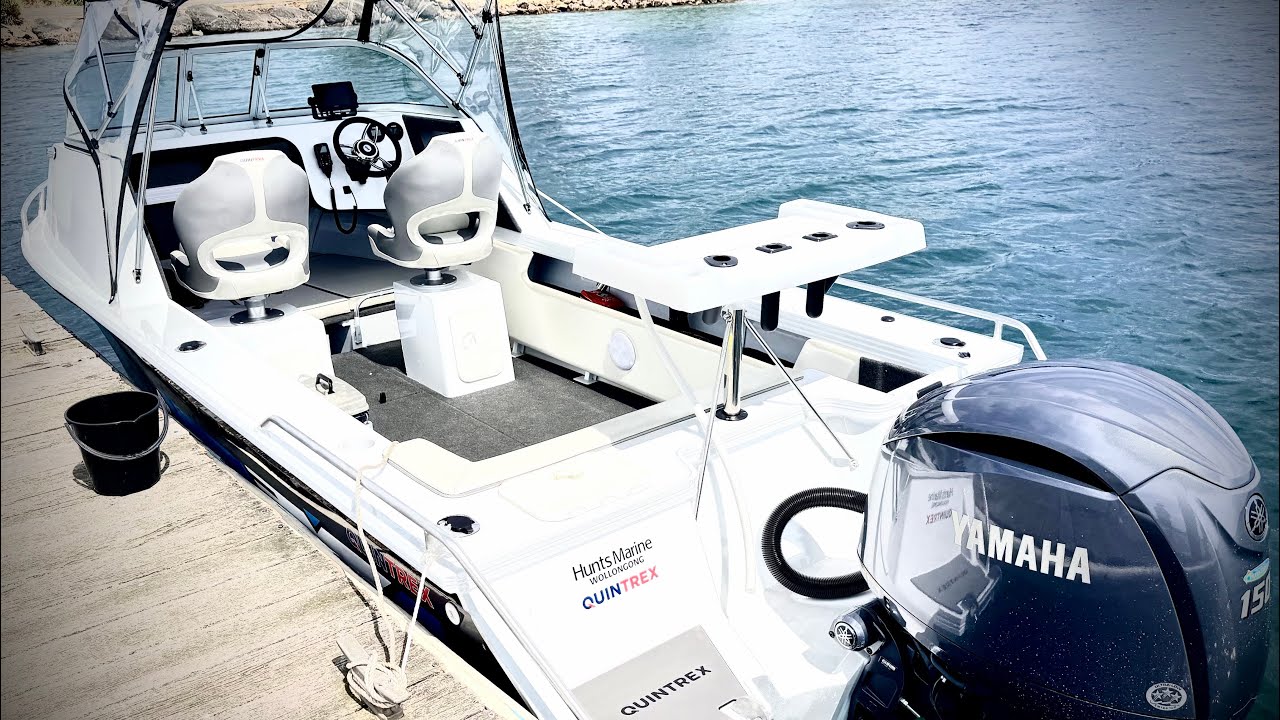 Quintrex 590 Ocean Spirit Pro with 150hp Yamaha 4 stroke first time on the Water ￼