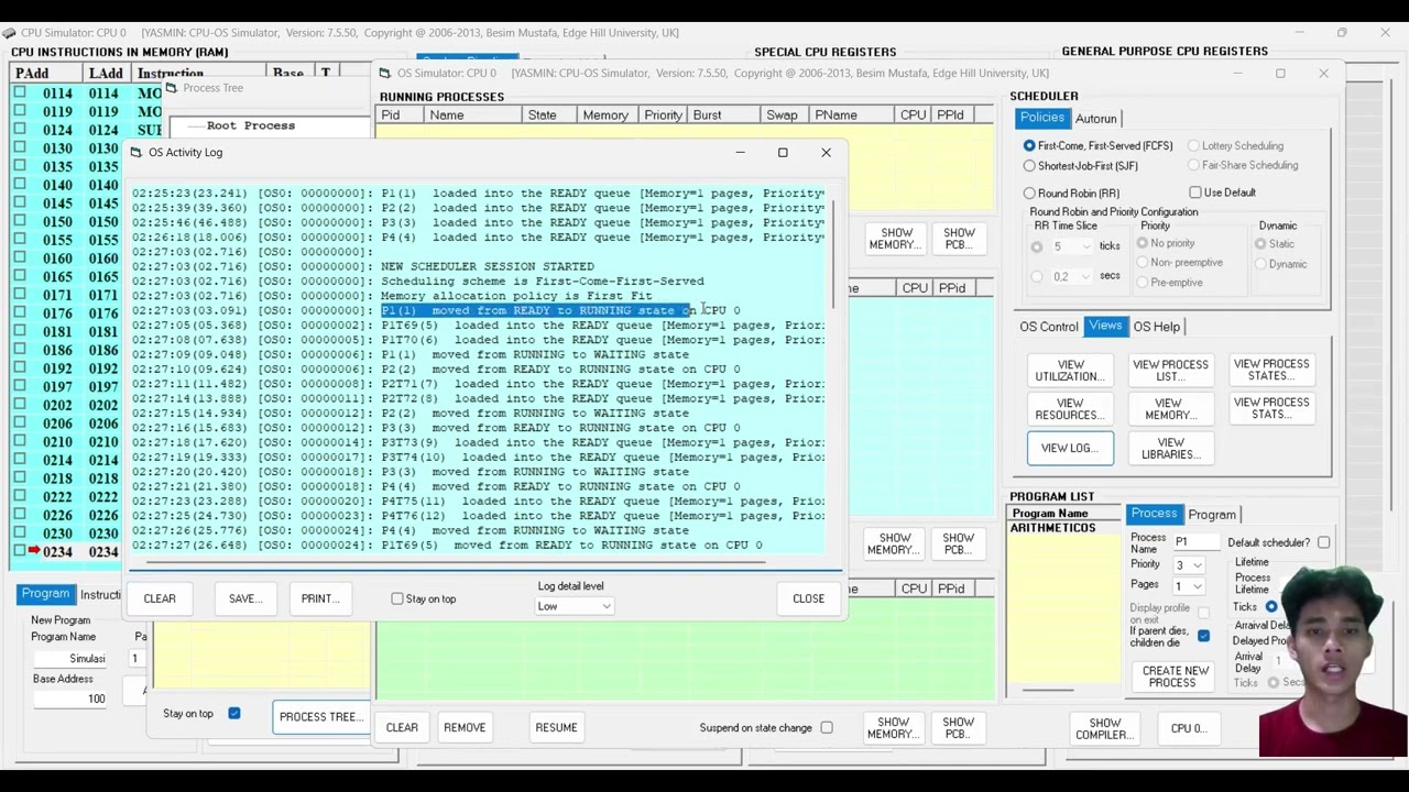 SIMULASI PENJADWALAN ROUND-ROBIN DAN FCFS (FIRST-COME, FISRT-SERVED) MENGGUNAKAN CPU SIMULATOR