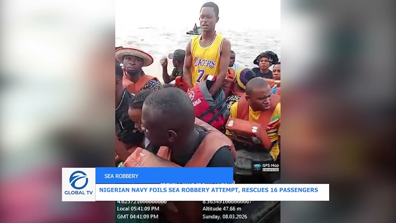 SEA ROBBERY : NIGERIAN NAVY FOILS SEA ROBBERY ATTEMPT, RESCUES 16 PASSENGERS.