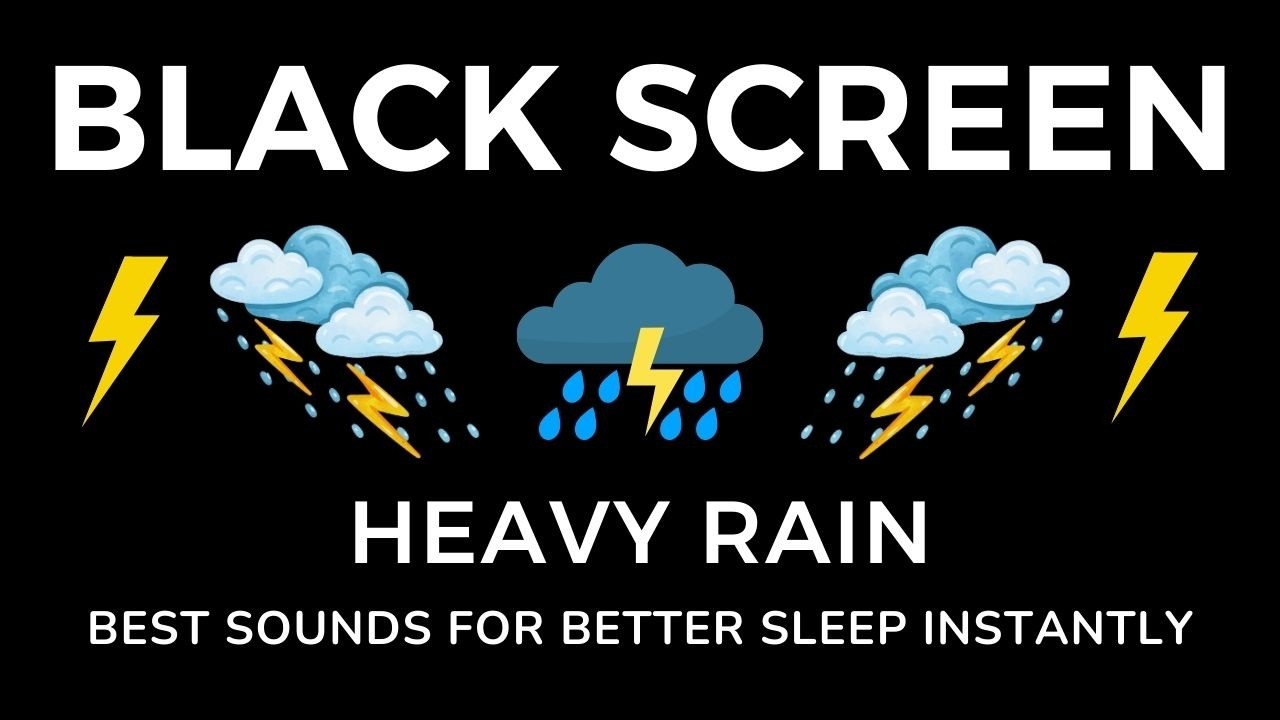 3 Hour Pure Rain White Noise - Deep Sleep, Meditation & Relaxation | Black Screen