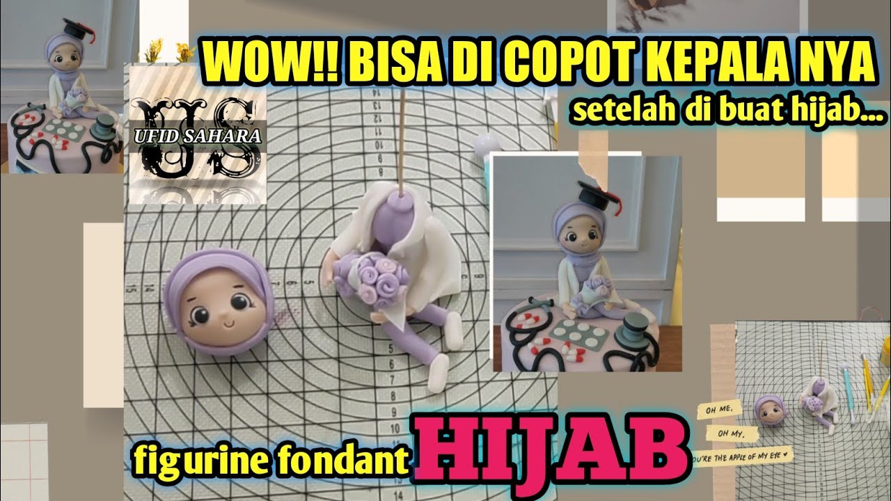 MEMBUAT ORANG DARI FONDANT  || HIJAB FEMALE FONDANT FIGURINE