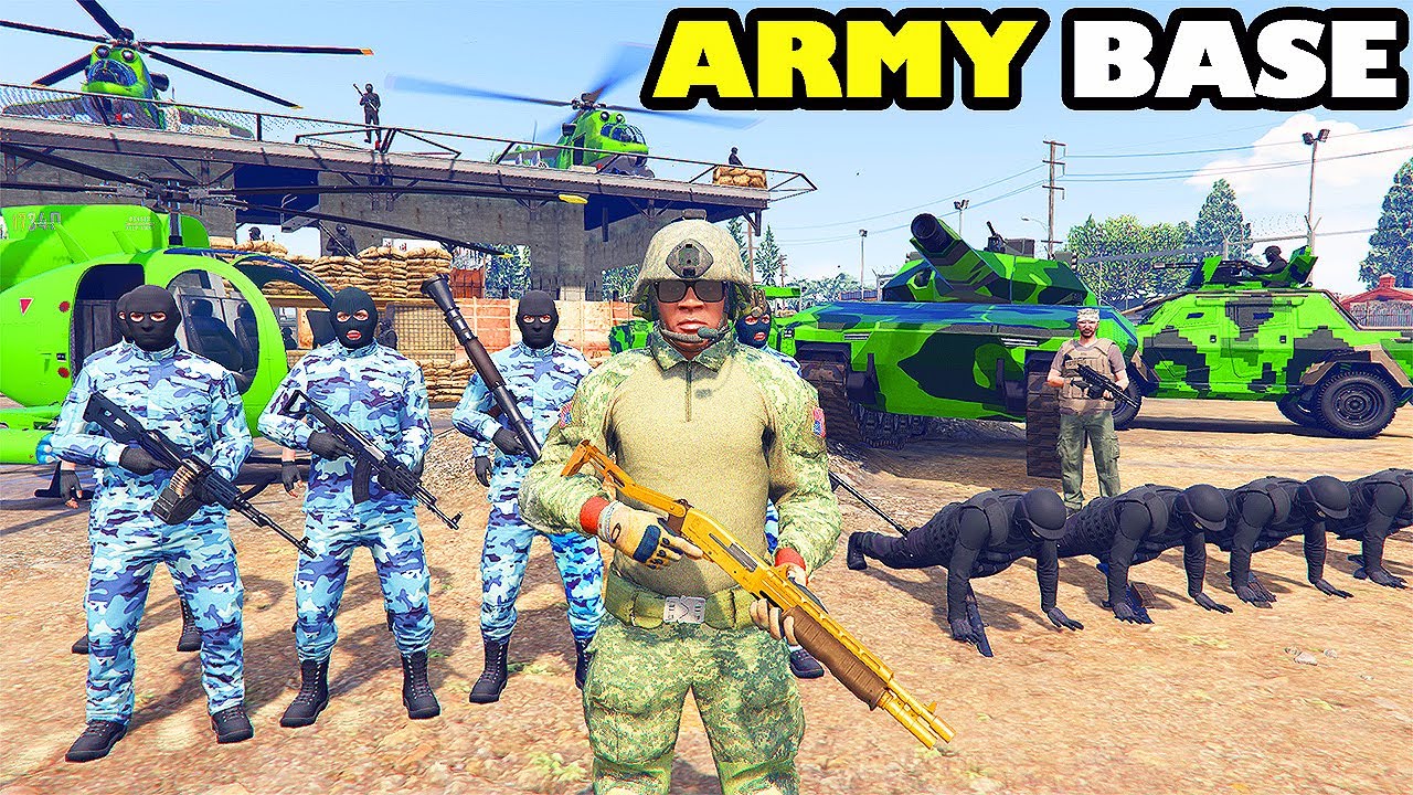 Franklin UPGRADE His House into ARMY BASE in GTA 5 | SHINCHAN and CHOP