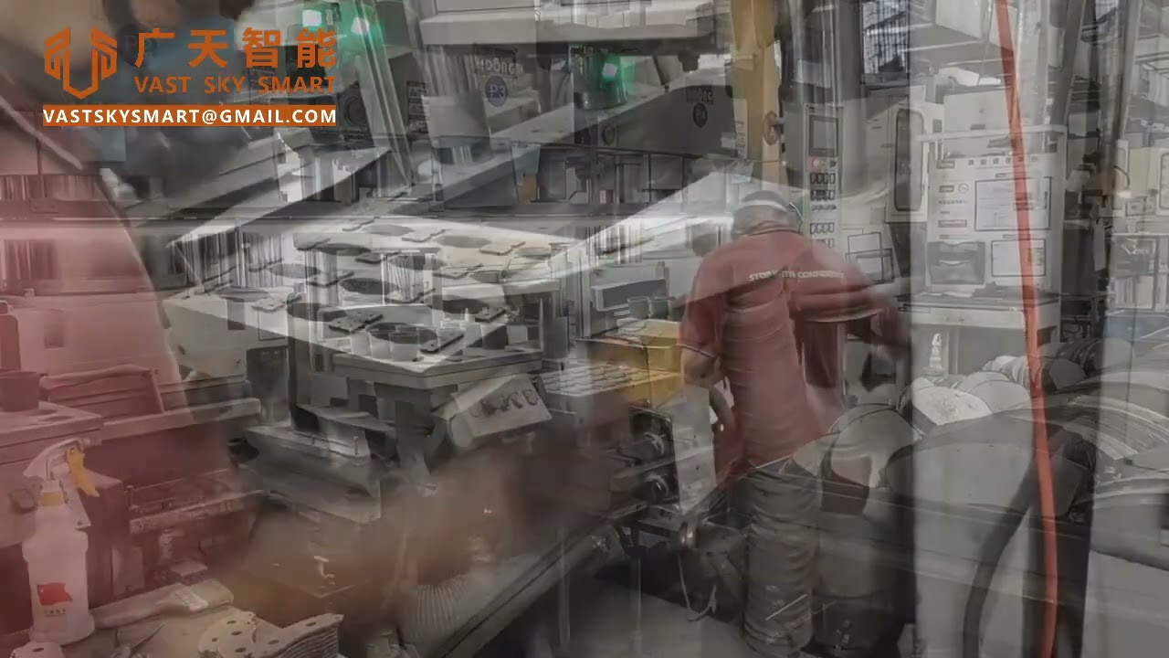 Semi-automatic four-station brake pads production line