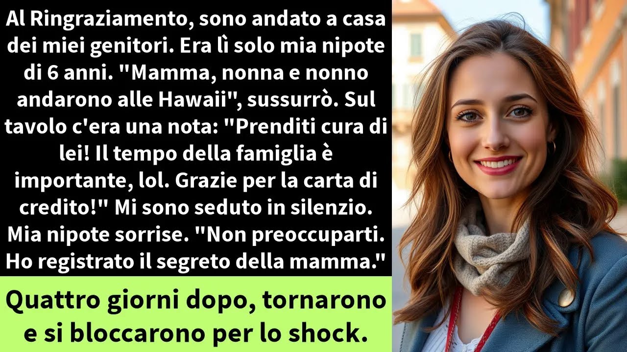 Al Ringraziamento, sono andato a casa dei miei genitori. Era lì solo mia nipote di 6 anni.