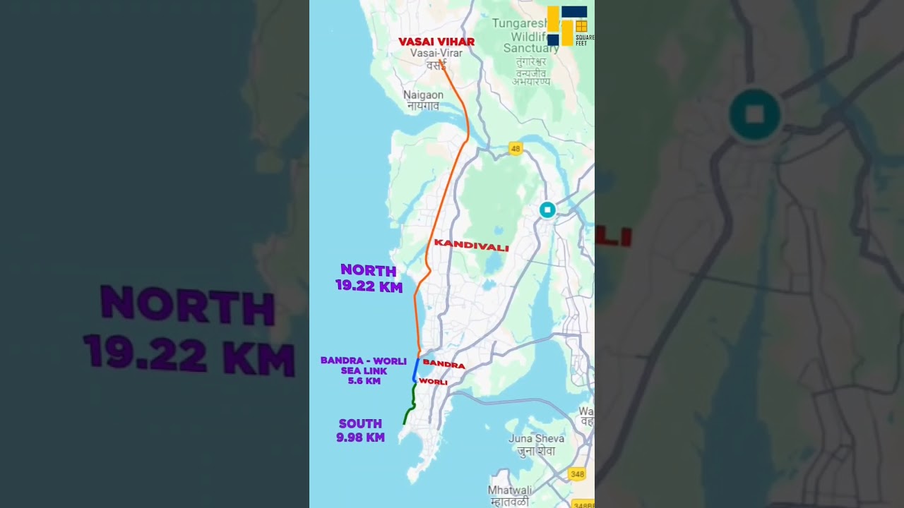 Costal Road Mumbai To Virar Route Map #devendrafadnavis #development #maharashtra #mumbai #virar