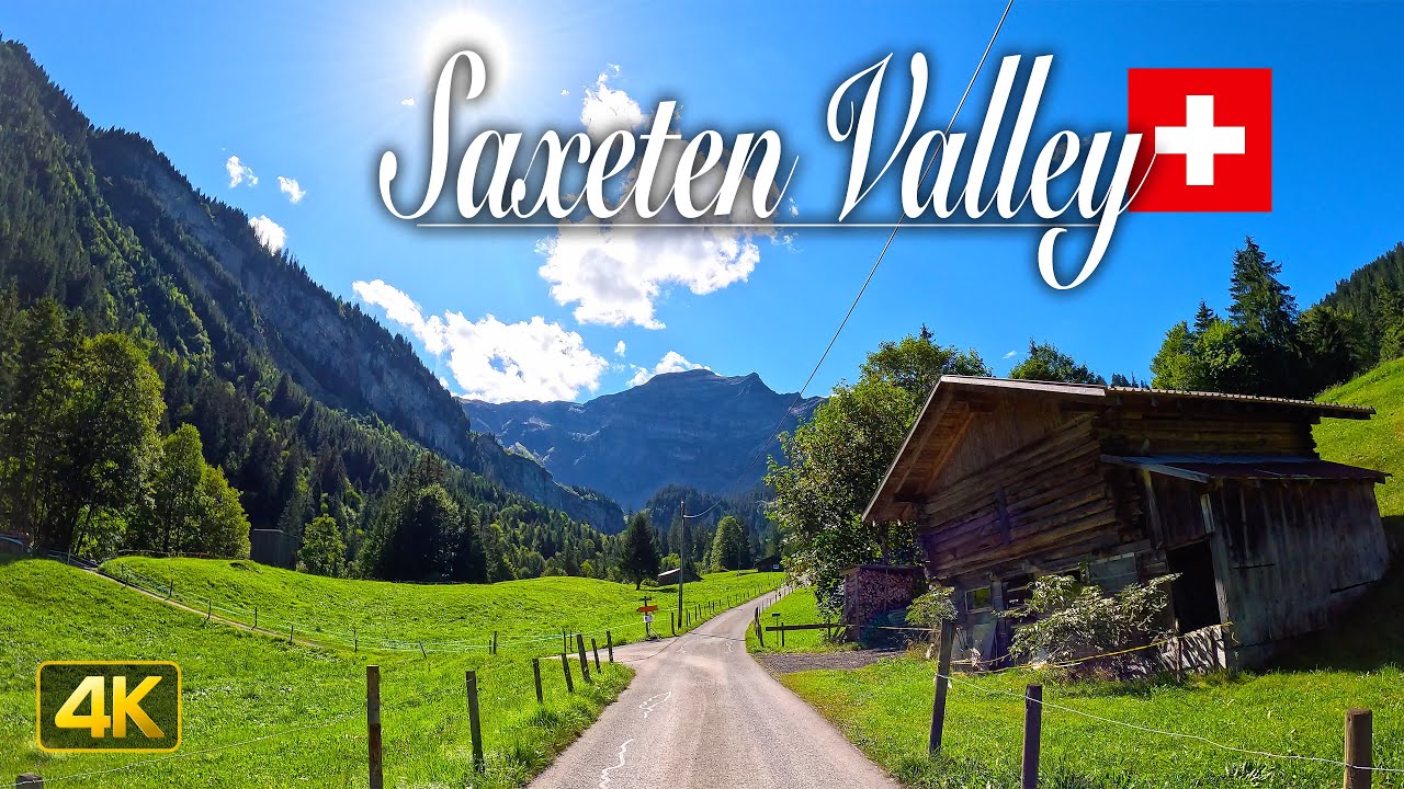 Scenic Drive up the Saxeten Valley from B&ouml;nigen to Saxeten, Switzerland🇨🇭