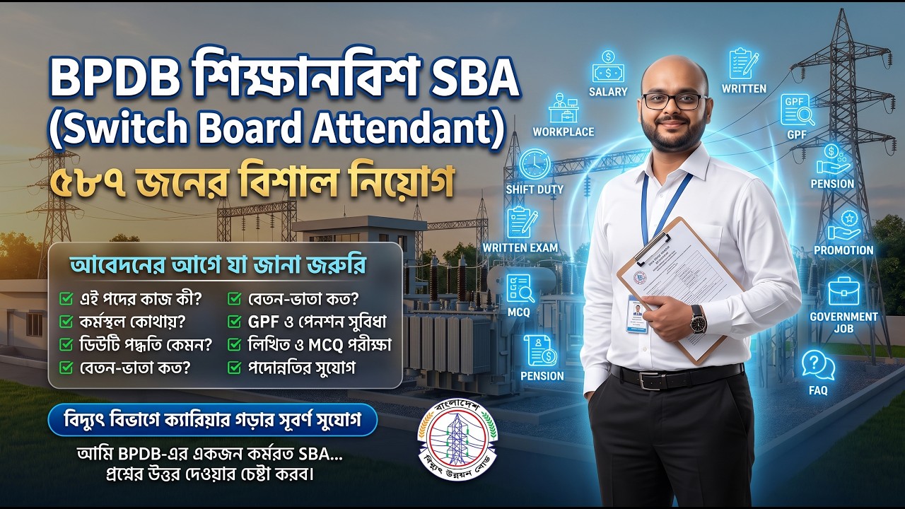 শিক্ষানবিশ এসবিএ নিয়োগ ২০২৬ BPDB | এসবিএ পোস্ট সম্পর্কে A-Z | বেতন, পরীক্ষা, ডিউটি, GPF ও পেনশন