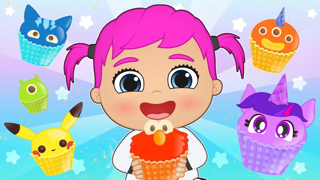 BEBÉS ALEX Y LILY 🧁🌈 Aprenden cómo decorar Cupcakes de Colores