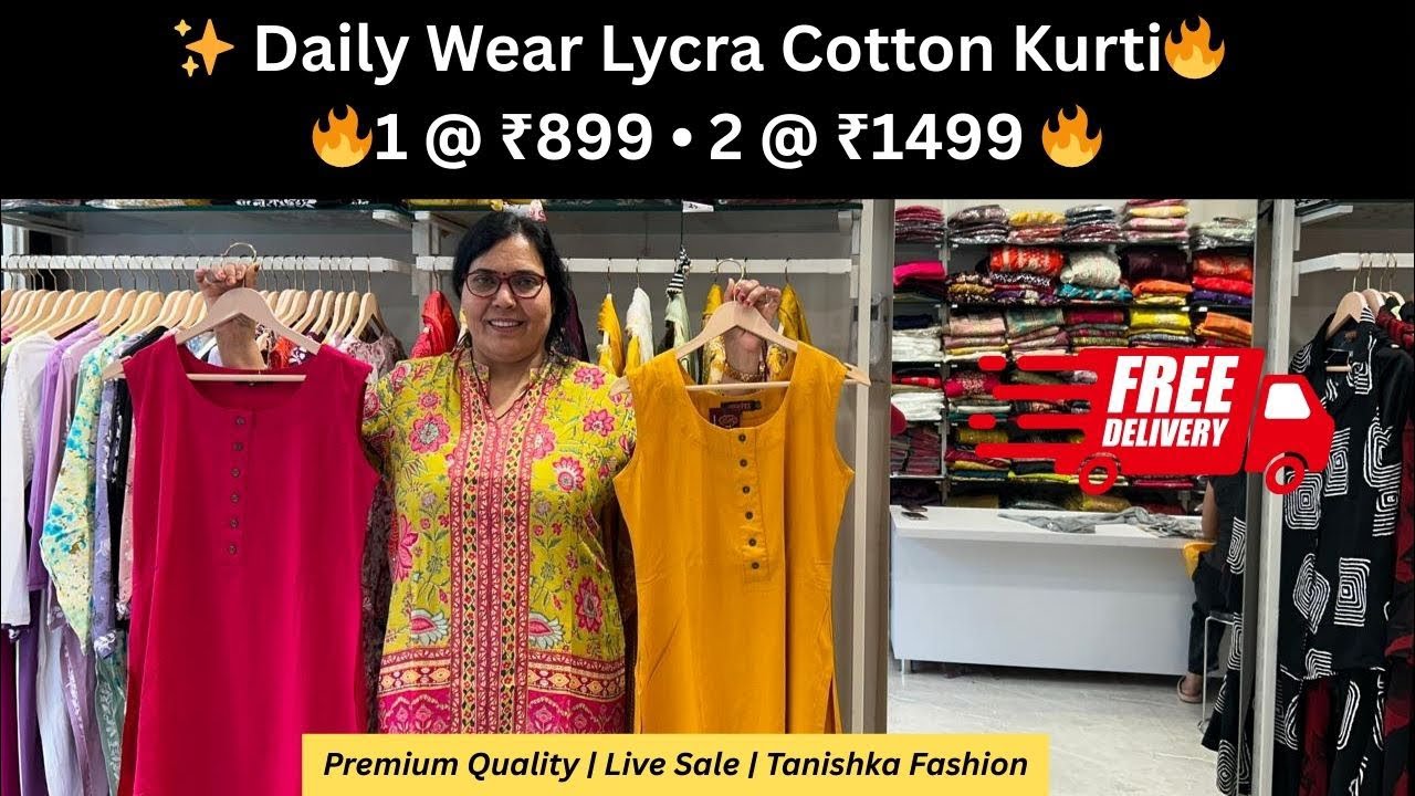 ✨ Daily Wear Lycra Cotton Kurti | 1 @ ₹899 • 2 @ ₹1499🔥