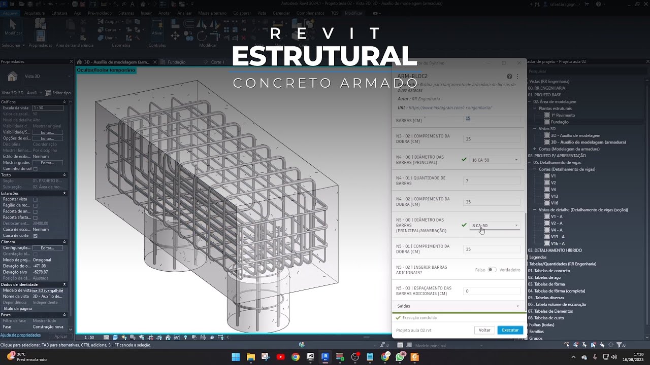 Armando um bloco sobre duas estacas no Revit com o Dynamo