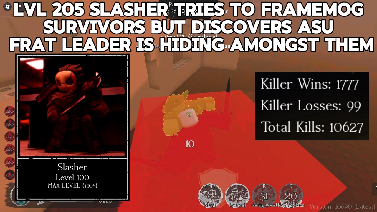 Lvl 205 Slasher gets outframed by this hidden gem of a frat, gobbles up creatine to forget his loss