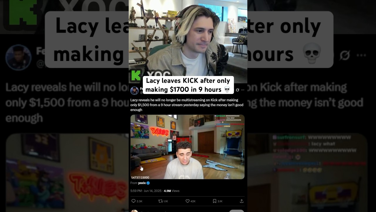 xQc reacts to Lacy LEAVE Kick After Not Making MONEY 💀 #xqc #lacy #kickstreaming