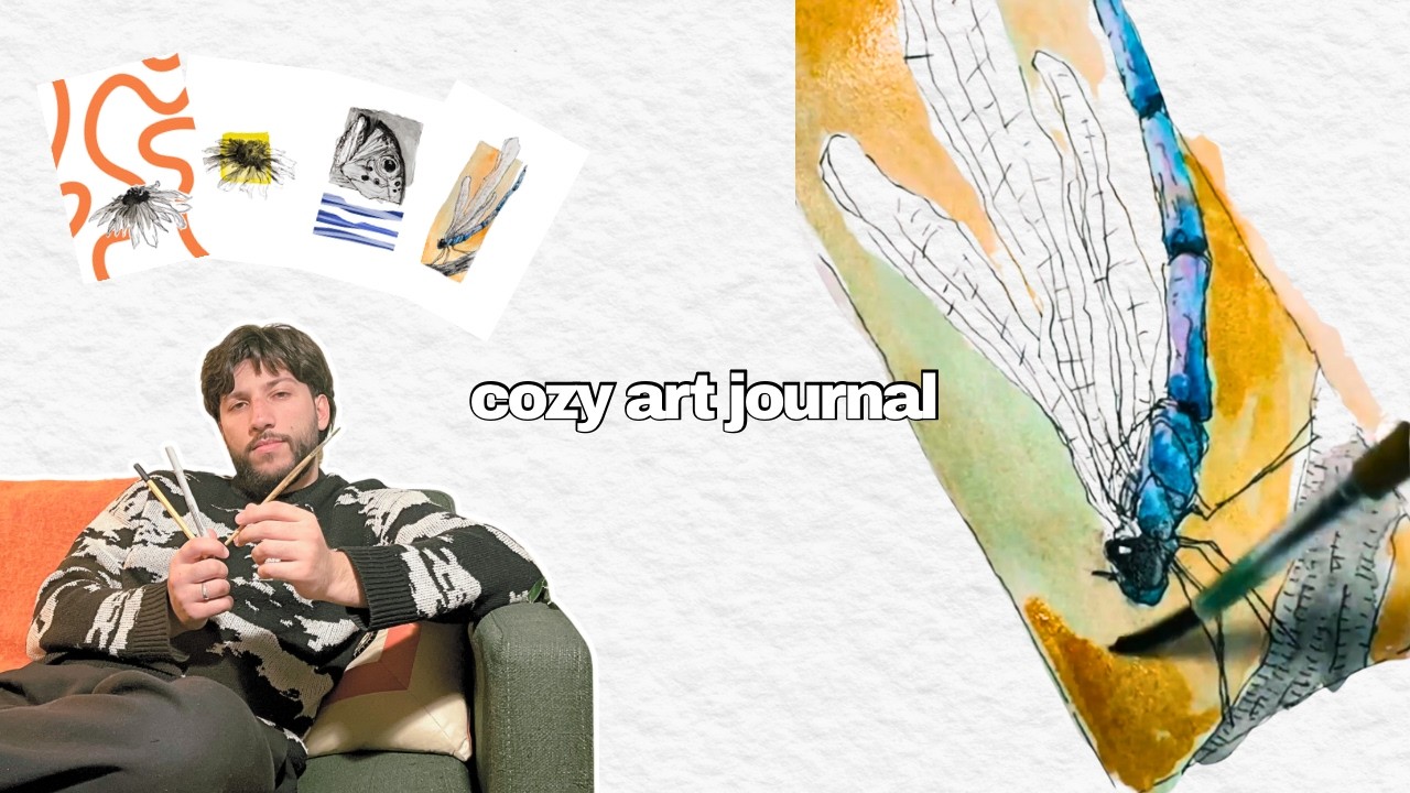 Dessin et peinture aquarelle cozy / sketchbook et print  / cozy art journal