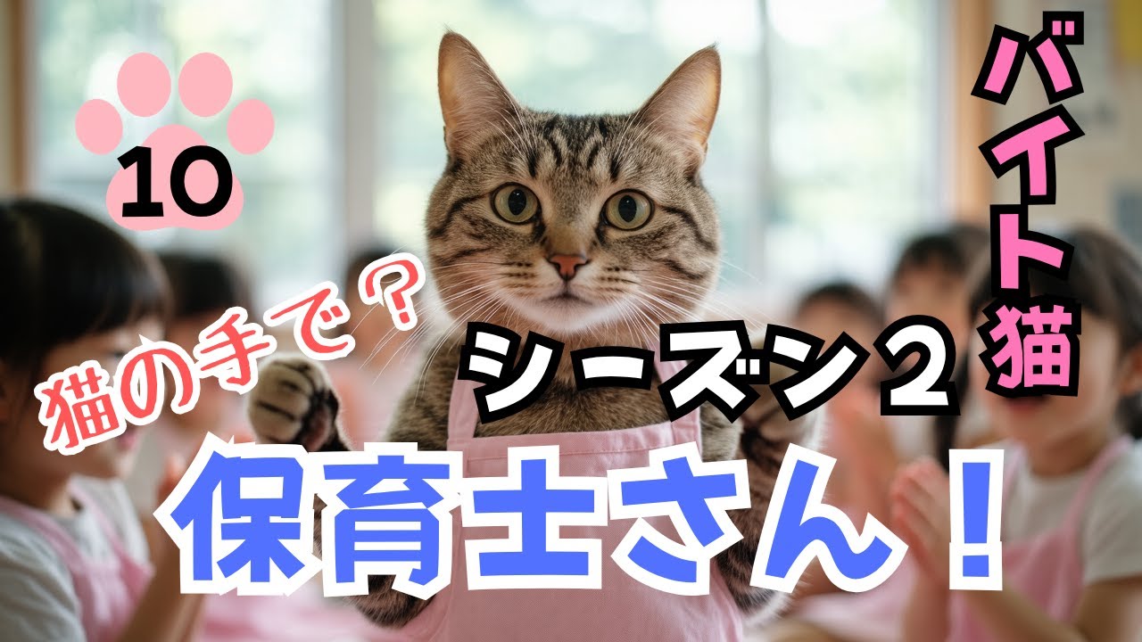【単発バイト猫のハル】シーズン２ 第10話 保育士さんになってみた！[One-Day Job Cat Haru] S 2, Ep 10 – Tried Being a Nursery Teacher!