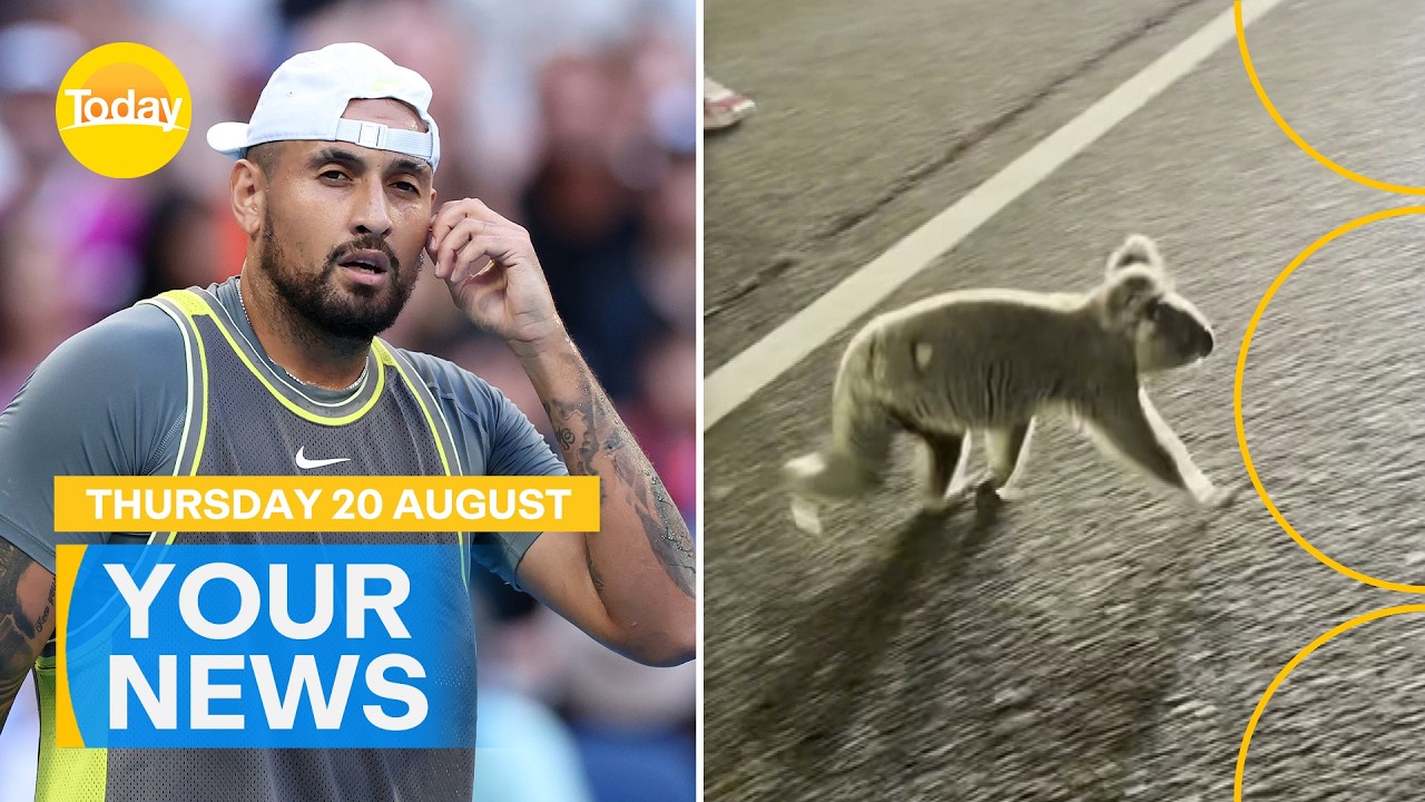 Your News | Nick Kyrgios tests positive for cocaine; Gold Coast traffic stops for koala