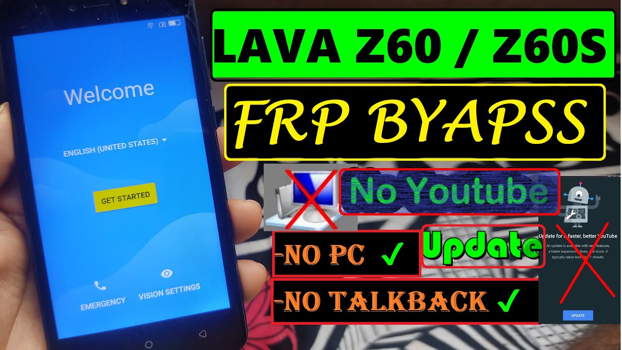 Lava Z60 FRP BYPASS 2021 Youtube Update Fix | Android 7.0 | Without Pc | Remove Google Lock 100%