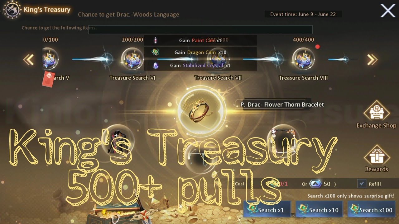 500++ Pulls On King's Treasury, What's Luck? | Dragon Raja