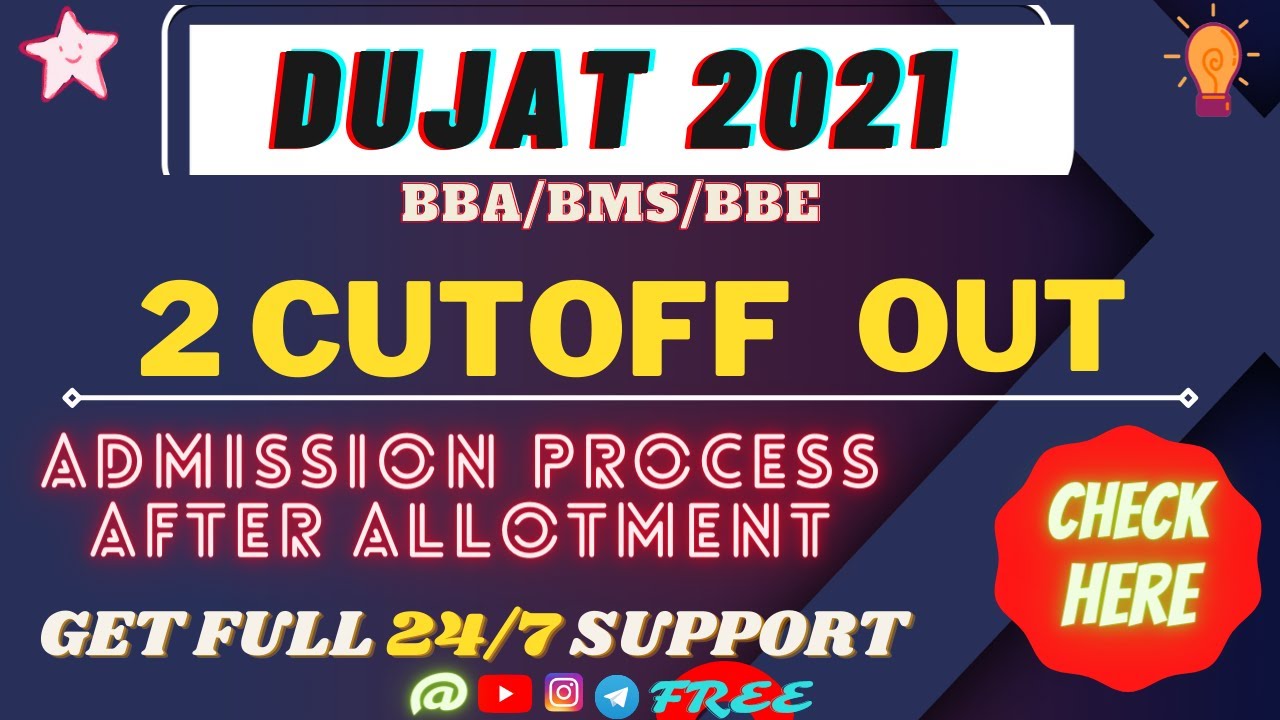 2 CUTOFF OUT |DUJAT 2021 |college-predictor | DUET 2021 CUTOFF OUT | DU JAT Cutoff |Delhi University