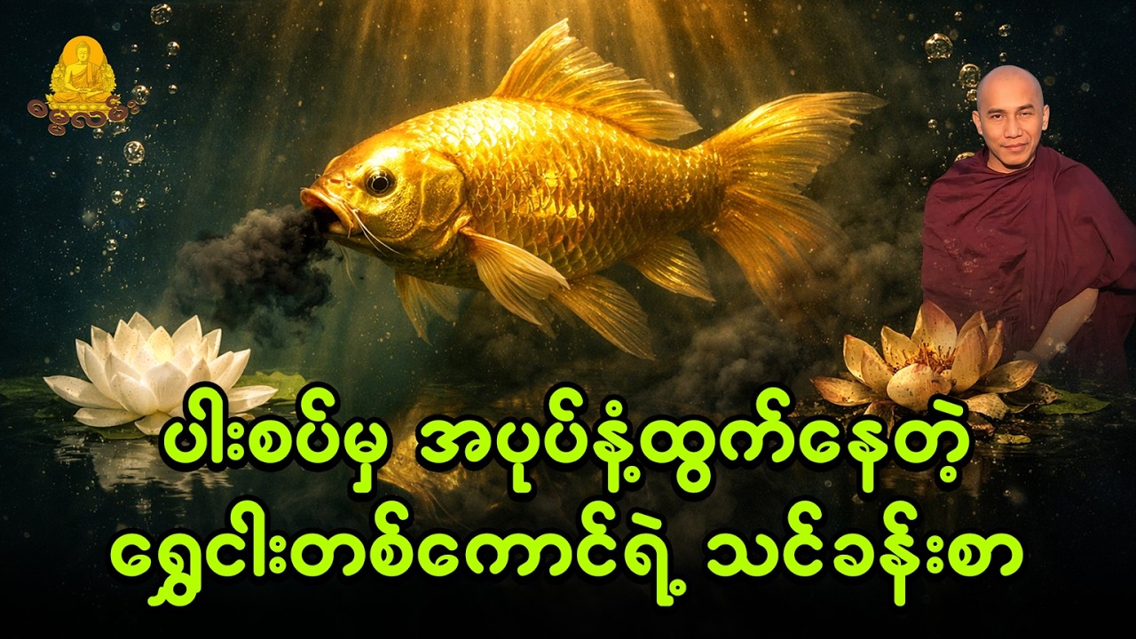 သစ္စာရွှေစည်ဆရာတော်ဟောကြားတော်မူသော ပါးစပ်မှအပုပ်နံ့ထွက်နေတဲ့ ရွှေငါးတစ်ကောင်ရဲ့ သင်ခန်းစာ