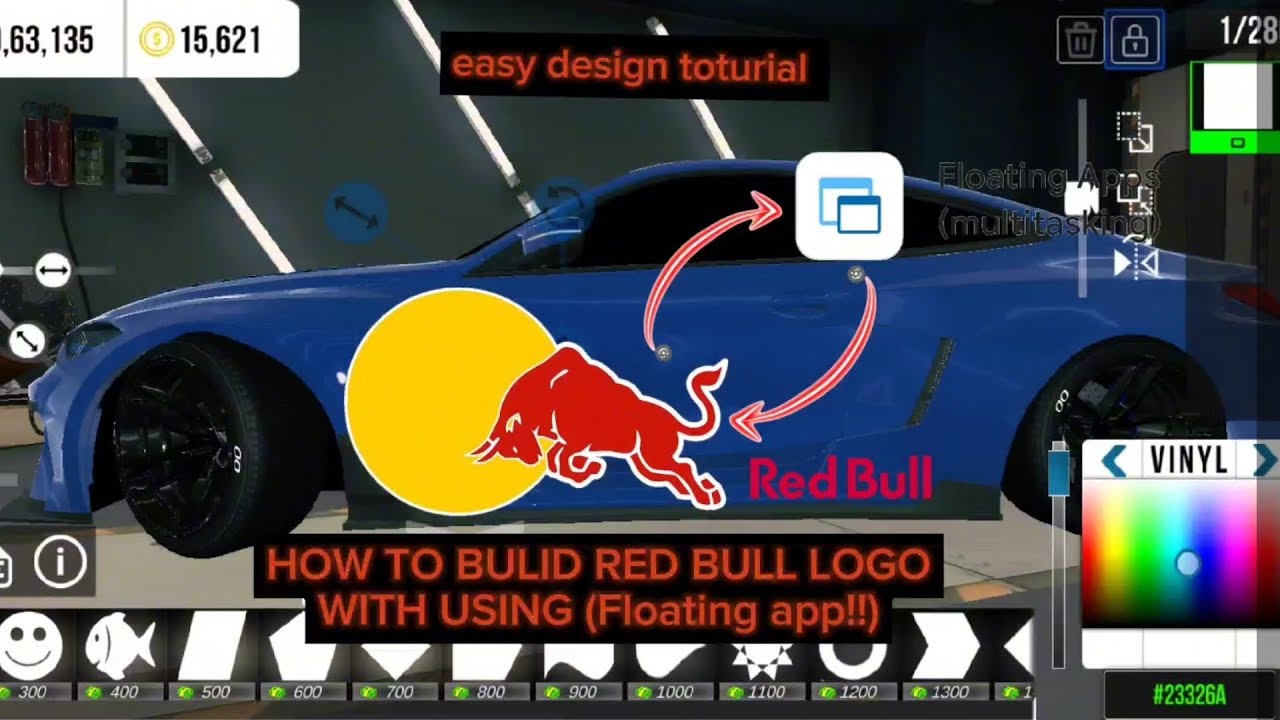 HOW TO BULID RED BULL LOGO With using (Floating app!!) Design Toturial - car parking multiplayer