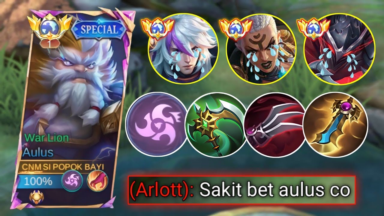 BUILD AULUS PEMBAWA WINSTREAK DI MODE RANK | BUILD TERSAKIT AULUS | MOBILE LEGENDS