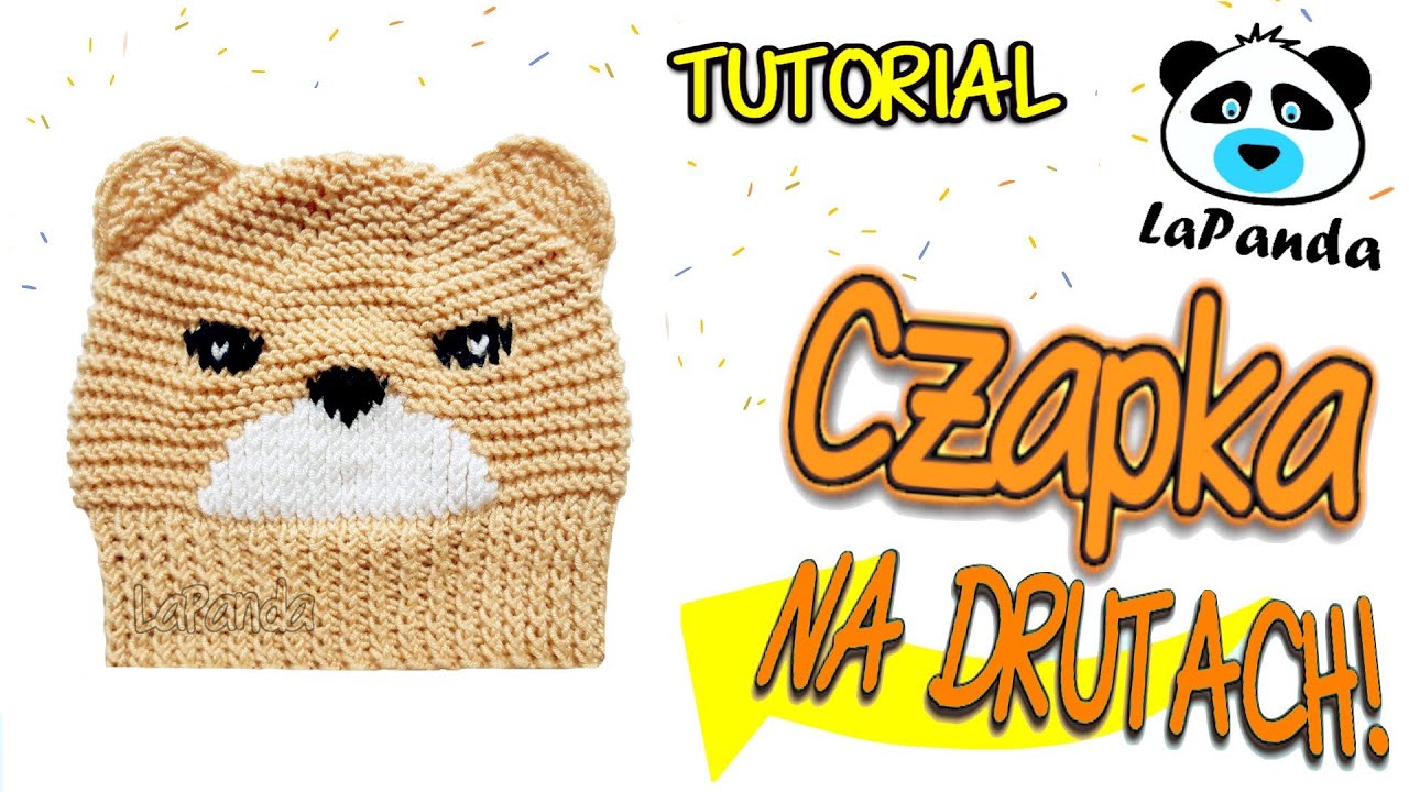 CZAPKA Z USZKAMI NA DRUTACH DLA NIEMOWLAKA  [#7] *Jak zrobić* - LaPanda   KNITTED BABY HAT with EARS