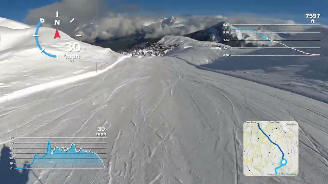 La Plagne Skiing - Black Slope (Rochette)
