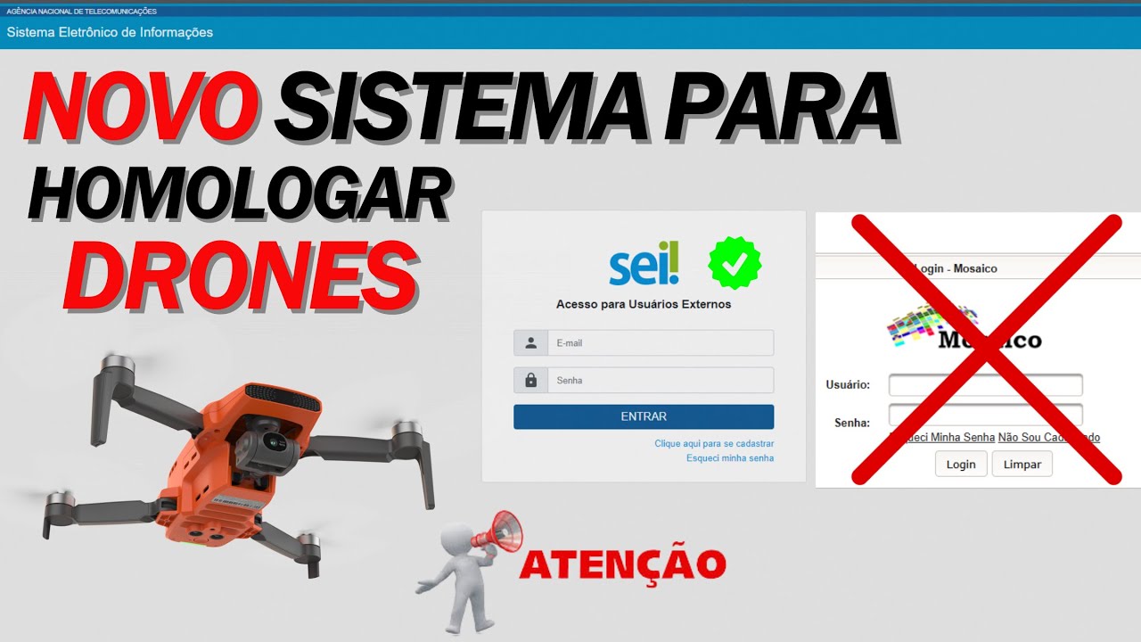GRANDE MUDANÇA NA HOMOLOGAÇÃO DE DRONES - CADASTRO SISTEMA SEI ANATEL 🚨