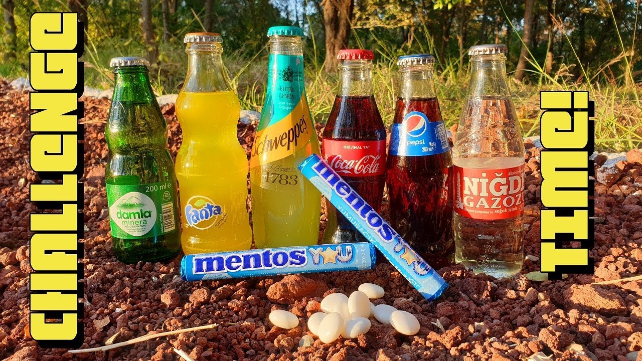 MENTOS EXPERIMENT:  Which Drink Reacts Most? (CocaCola, Pepsi, Schweppess, Soda)