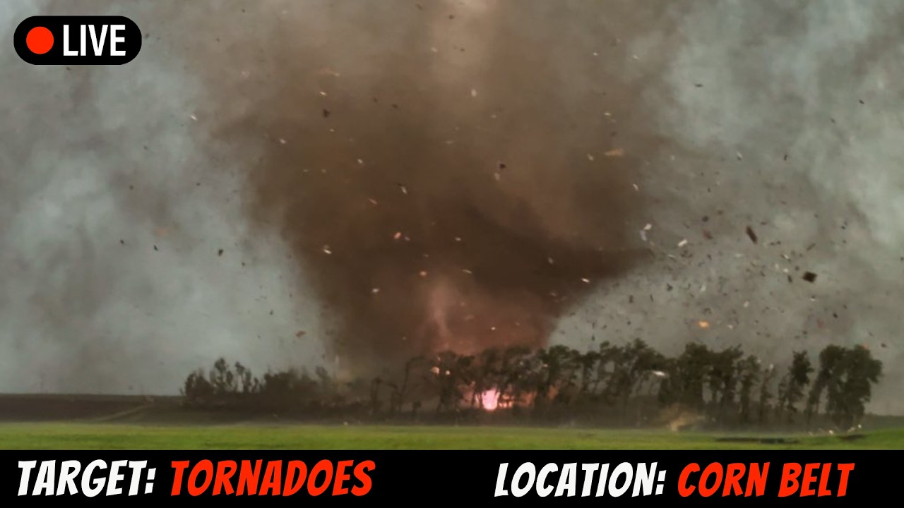 🔴 LIVE Tornado Outbreak threatens Iowa/Illinois - Live Storm Chaser