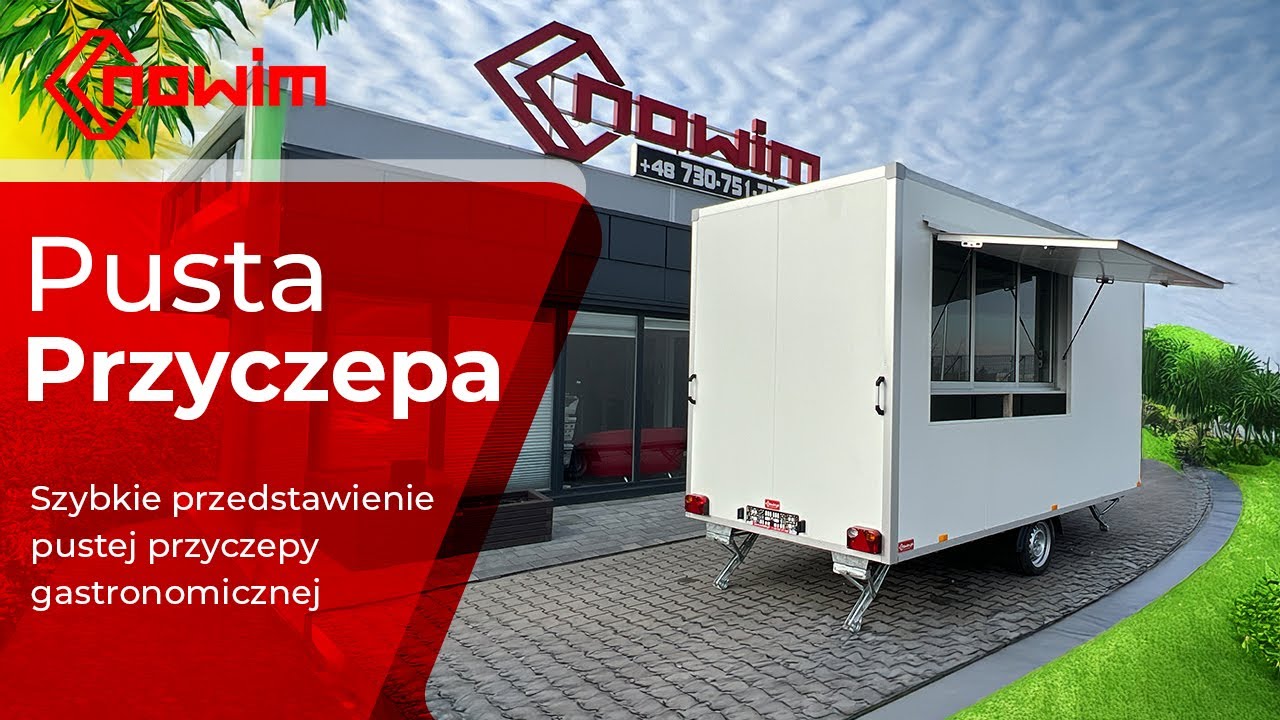 Pusta czterometrowa przyczepa gastronomiczna | Nowim