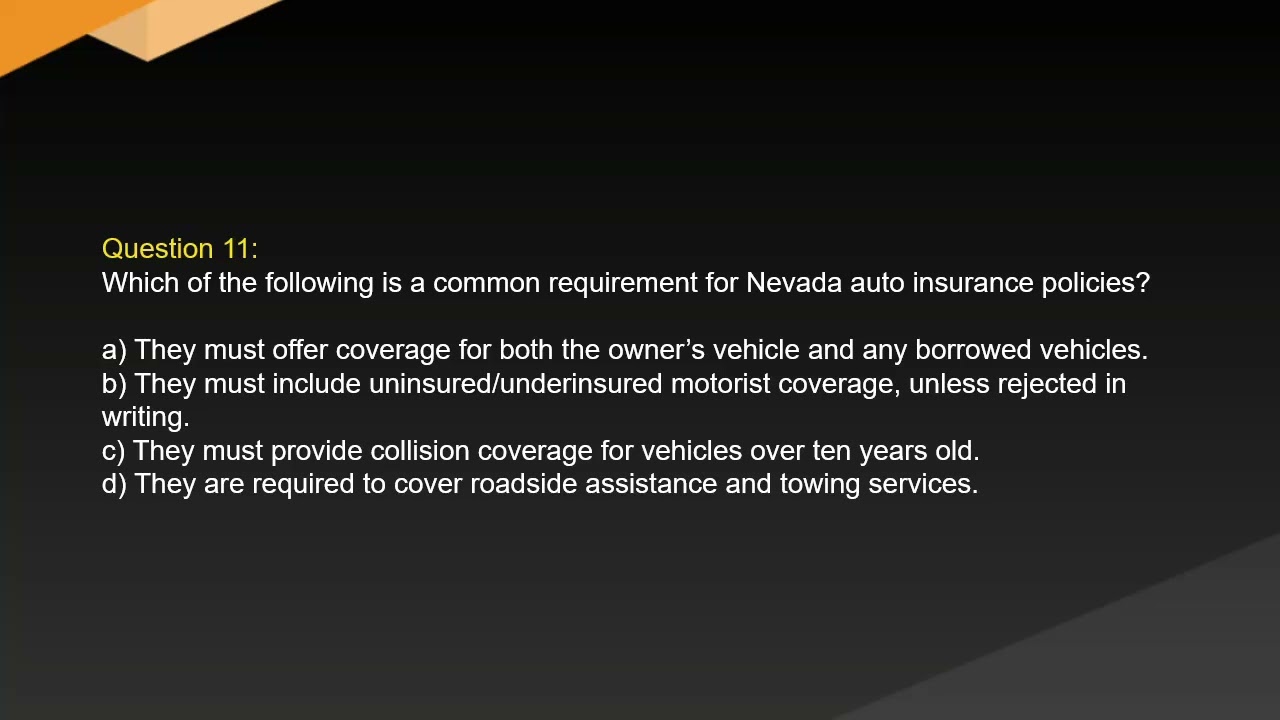 Nevada Property and Casualty Insurance Exam Free Practice Test and Answer